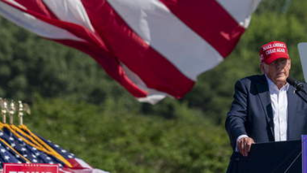 Trump, en un acto electoral celebrado el finde semana en Virginia SHAWN THEW