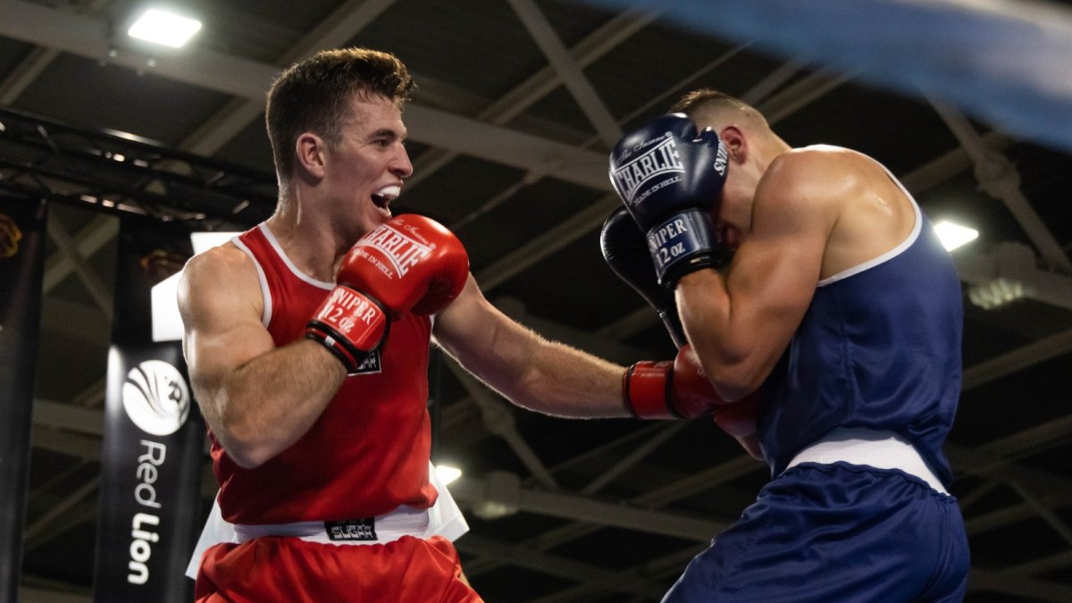 Aarón Miñambres, en un combate de boxeo.