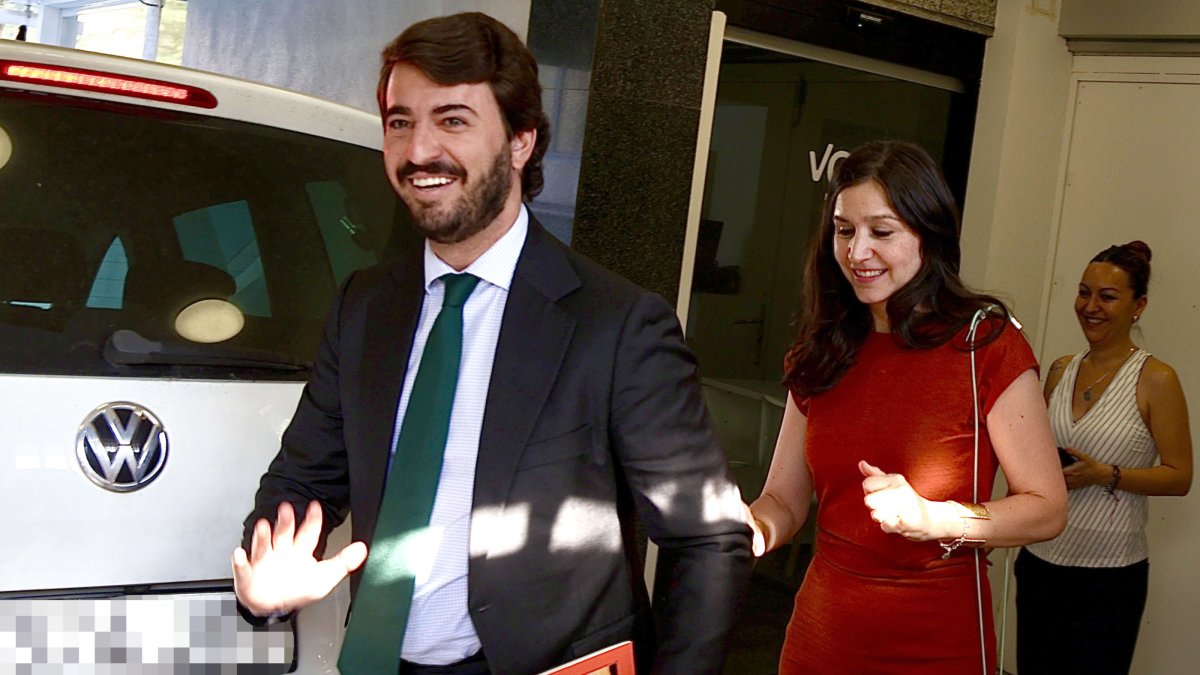 El vicepresidente de la Junta de Castilla y León, Juan García Gallardo, a su llegada a la reunión del Comité Ejecutivo Nacional de VOX en Madrid.