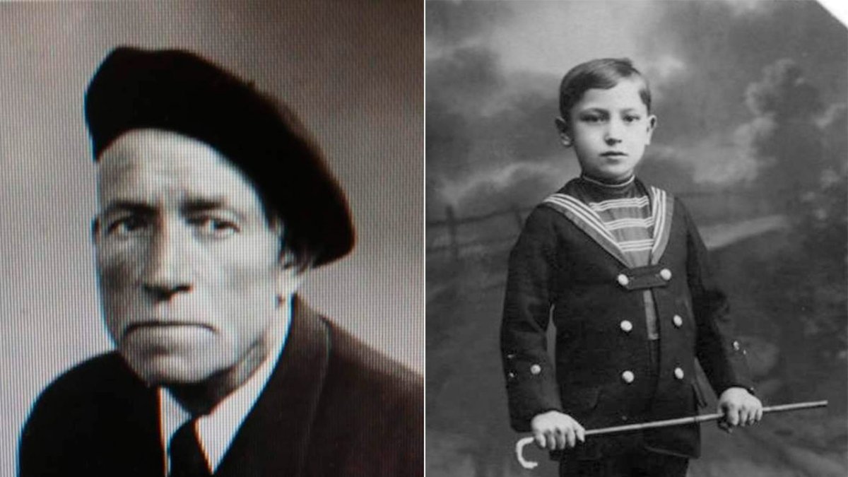 El padre de Rubial y él de niño.