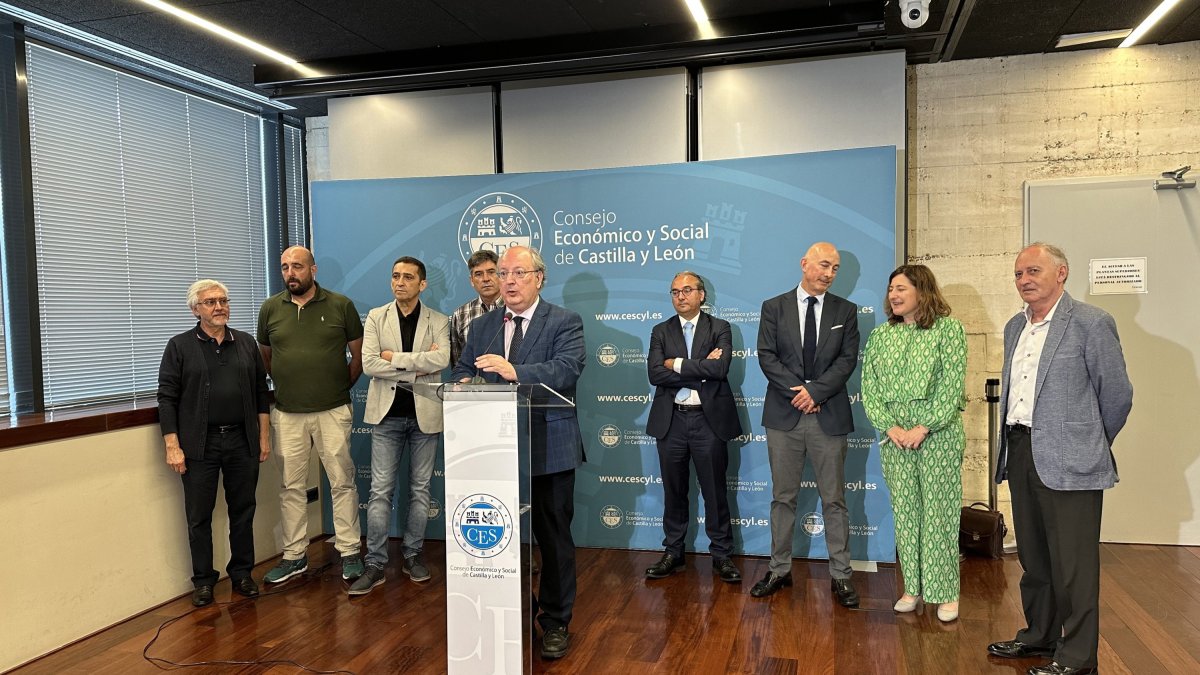 Imagen de la reunión del CES con los sindicatos para tatar cuestiones de trabajadores fronterizos