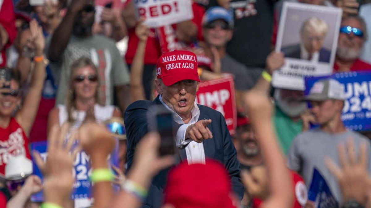 Donald Trump, en un acto de campaña el pasado 28 de junio.  SHAWN THEW