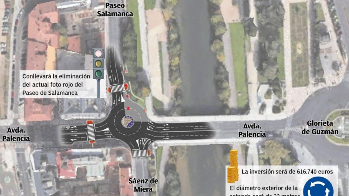 La rotonda del puente de los Leones presupuestada hace un año