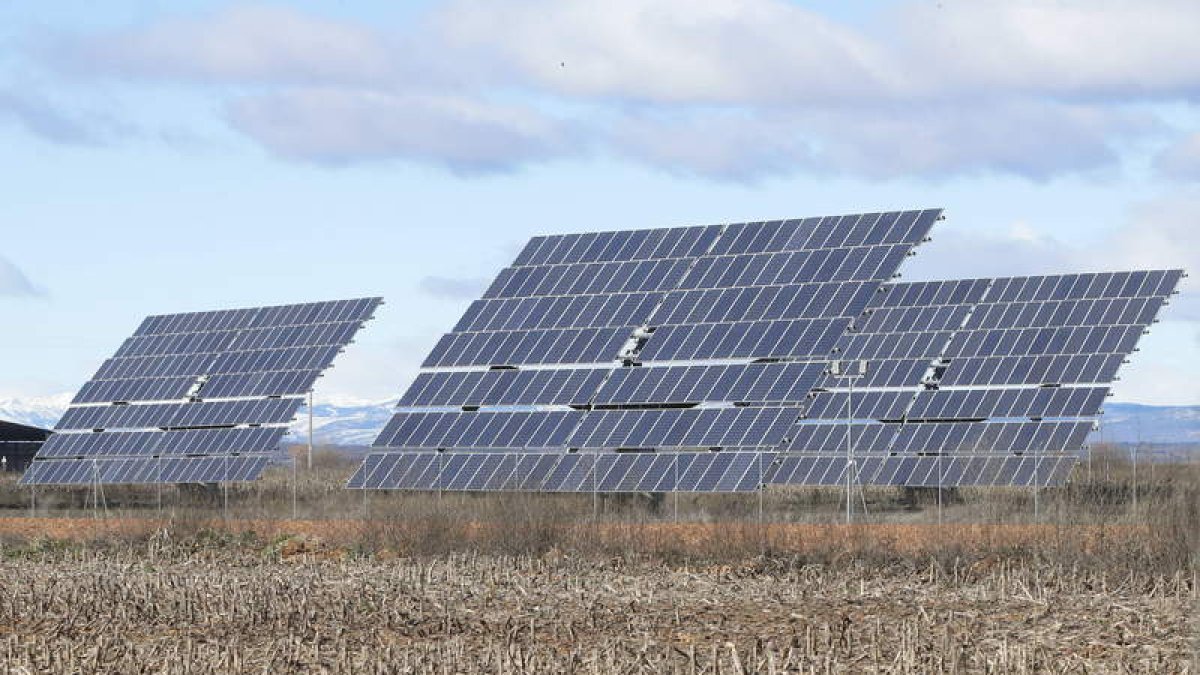 Planta fotovoltaica en la provincia de León.