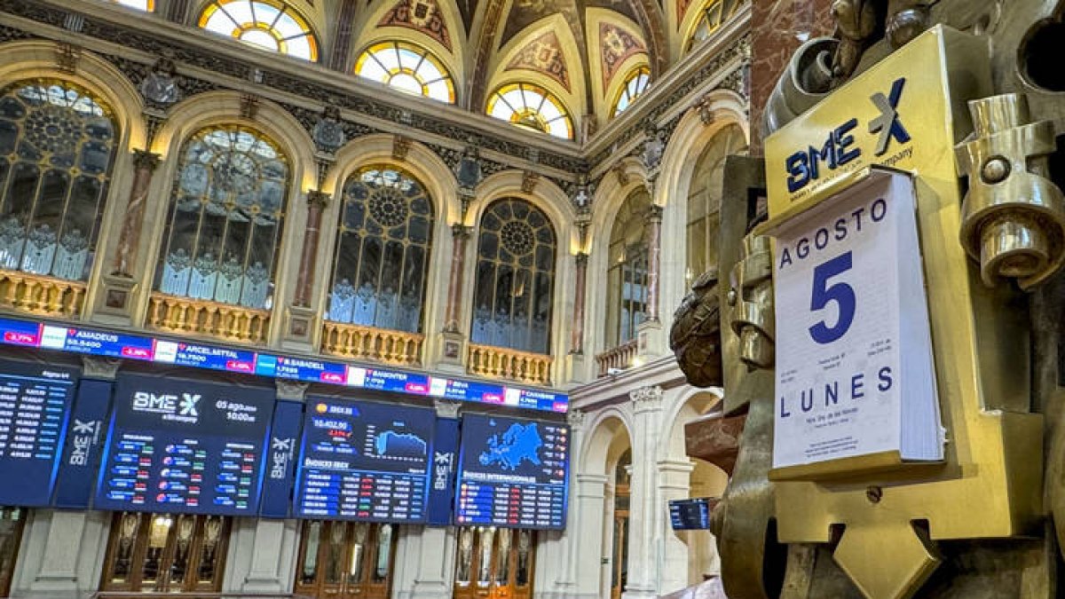 La Bolsa española cayó el 2,87 % en la apertura de este lunes y se situó por debajo de los 10.400 puntos, en una nueva sesión negativa para los mercados.