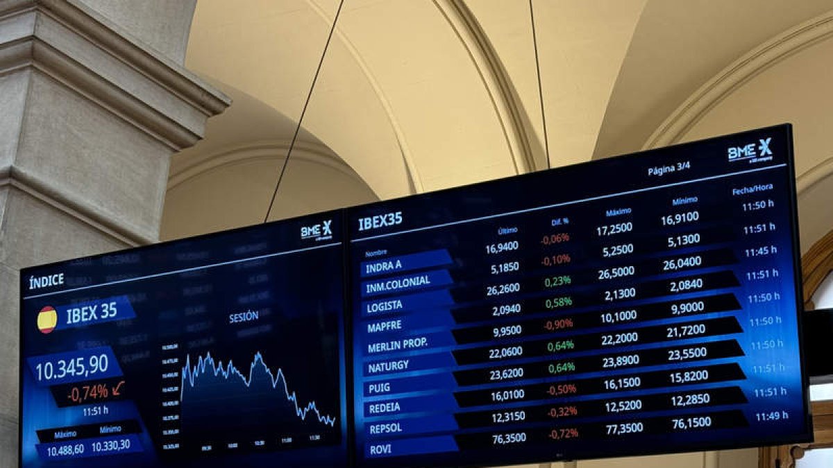 La Bolsa española después del Lunes Negro que provocó el desplome de los mercados.  EFE / ANA BORNAY