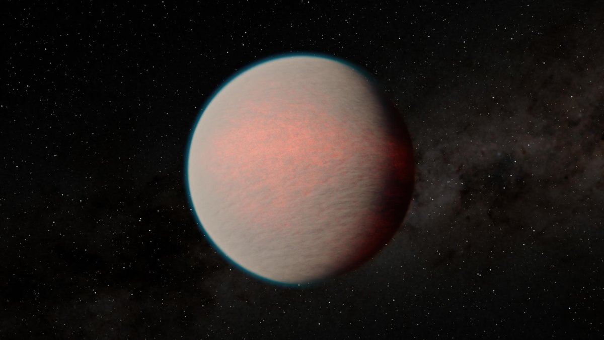 Los planetas con océanos de magma que contienen agua -como el exoplaneta GJ 1214 b, similar a la Tierra, que aparece en esta imagen artística. NASA/JPL-Caltech/R. Hurt