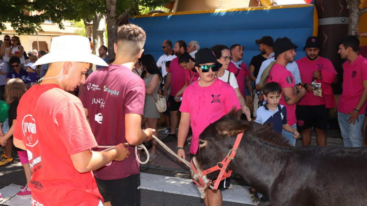 Un momento de la carrera de burros de Boñar.  CAMPOS