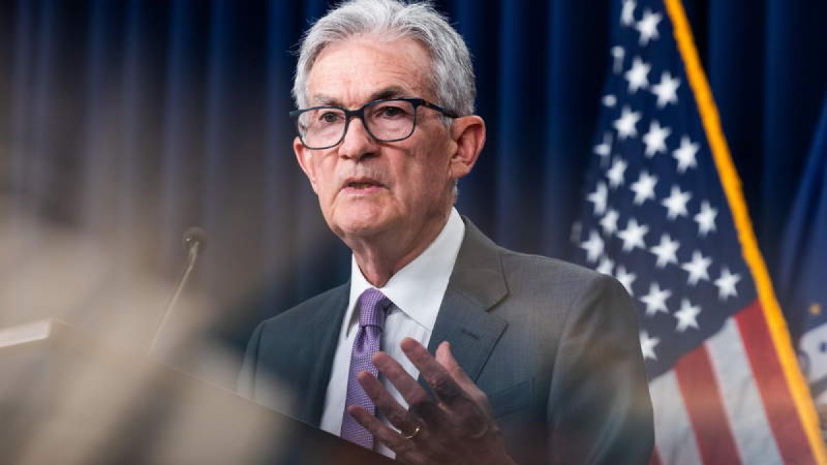 Jerome Powell, el presidente de la Reserva Federal de EE UU (Fed), anunció ayer la bajada de tipos.  JIM LO SCALZO
