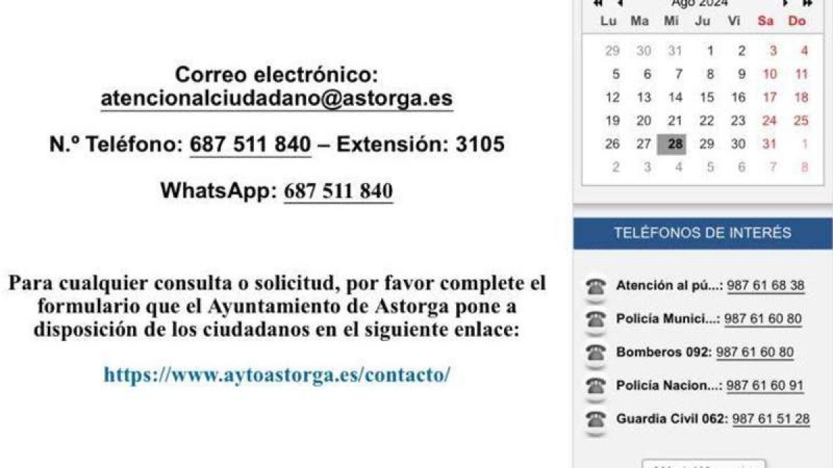 Contactos de este nuevo servicio. DL