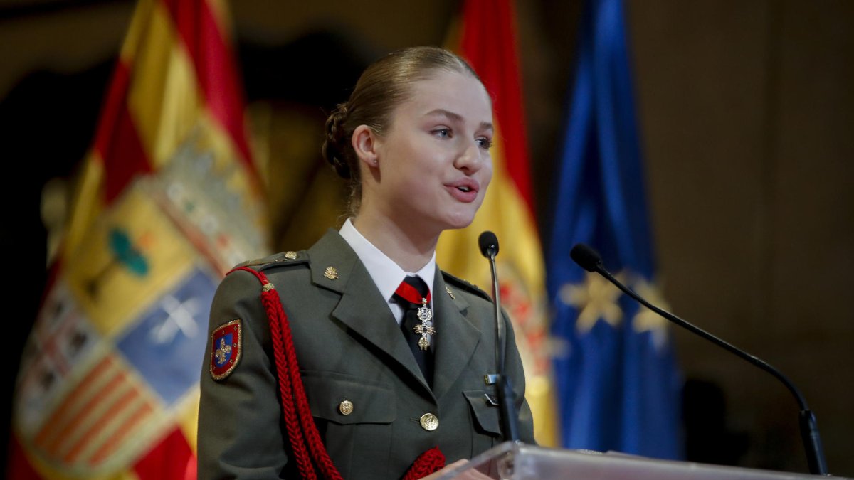 La princesa de Asturias, Leonor de Borbón, en un homenaje que recibió el pasado mes de mayo en Zaragoza. EFE/ Javier Cebollada