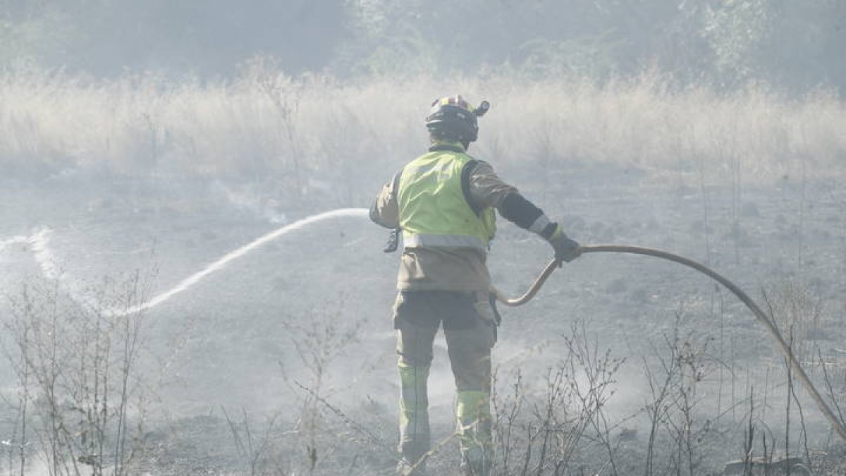 Imagen de archivo de un incendio en León