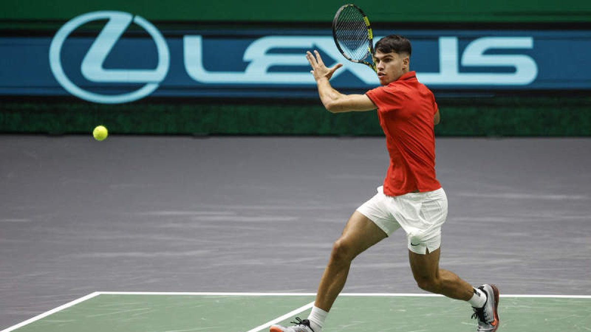 Alcaraz selló el triunfo de España frente a la República Checa.  FÖSTERLING