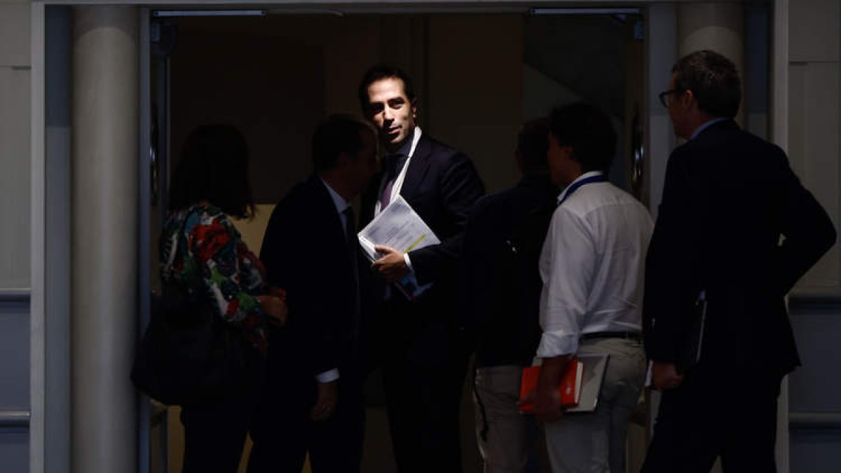 El ministro de Economía, Carlos Cuerpo en un acto esta semana.  SERGIO PÉREZ