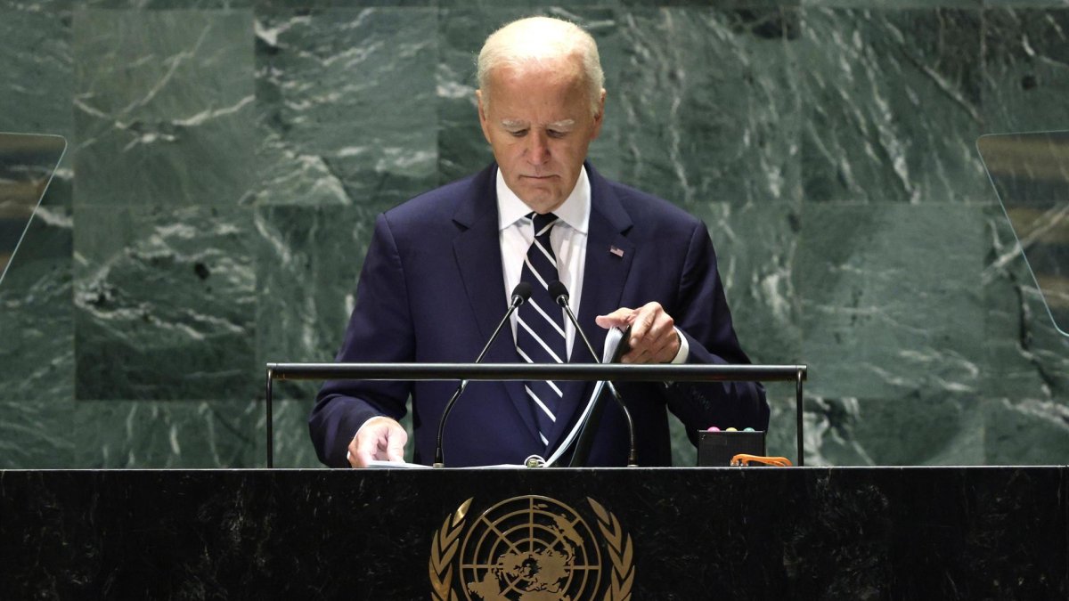 El presidente de Estados Unidos, Joe Biden, finaliza su discurso durante el debate general del 79º período de sesiones de la Asamblea General de las Naciones Unidas en la sede de la ONU en Nueva York, EE.UU., este 24 de septiembre de 2024.