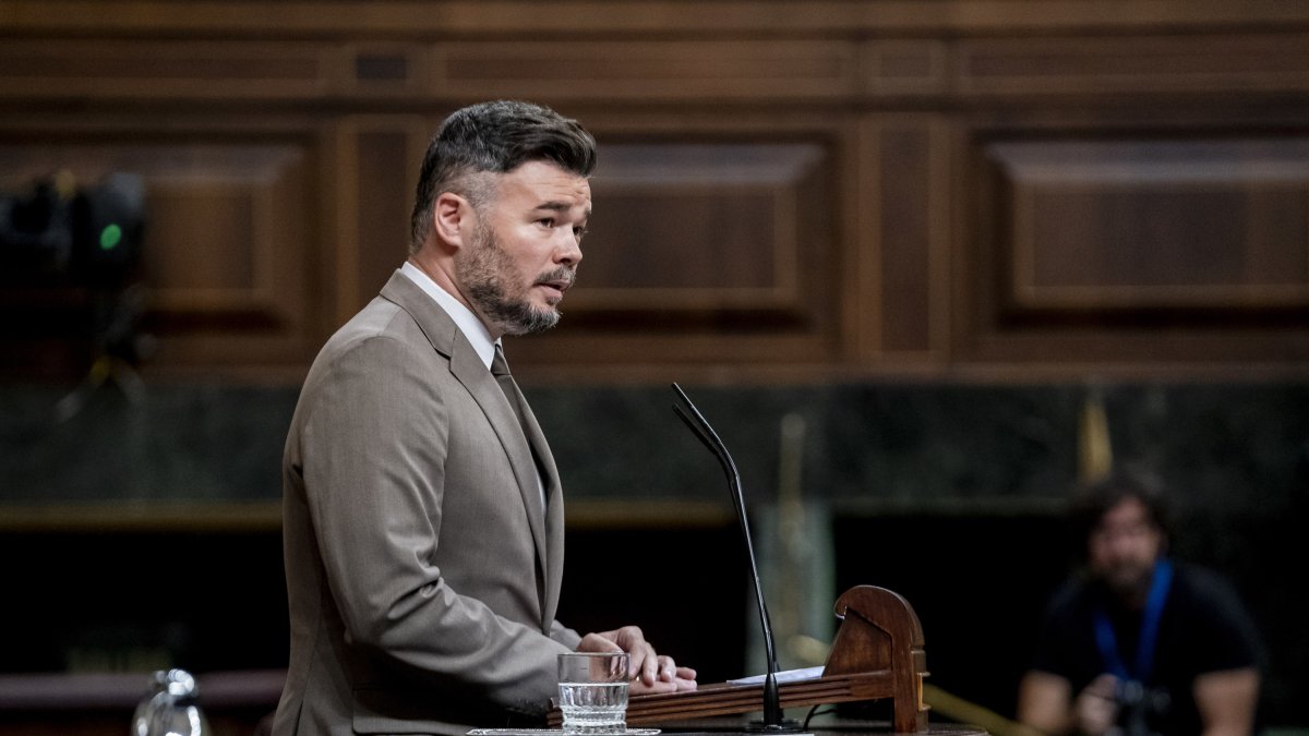 El portavoz de ERC, Gabriel Rufián, ayer en el Congreso