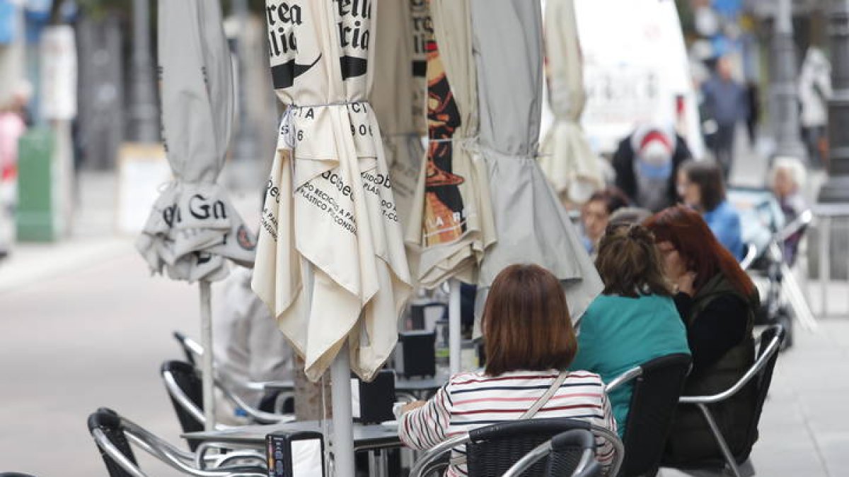 Una terraza del centro de León.