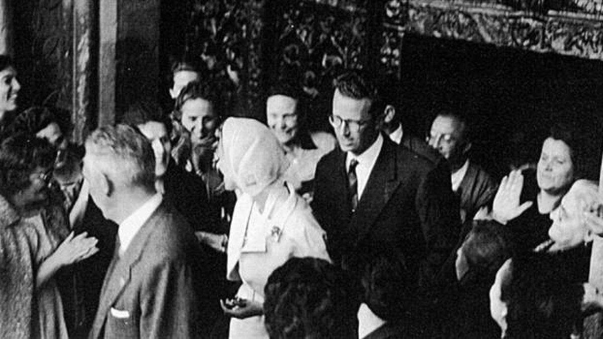 Los reyes Balduino y Fabiola visitaron la Catedral de León en los años 60.  DL