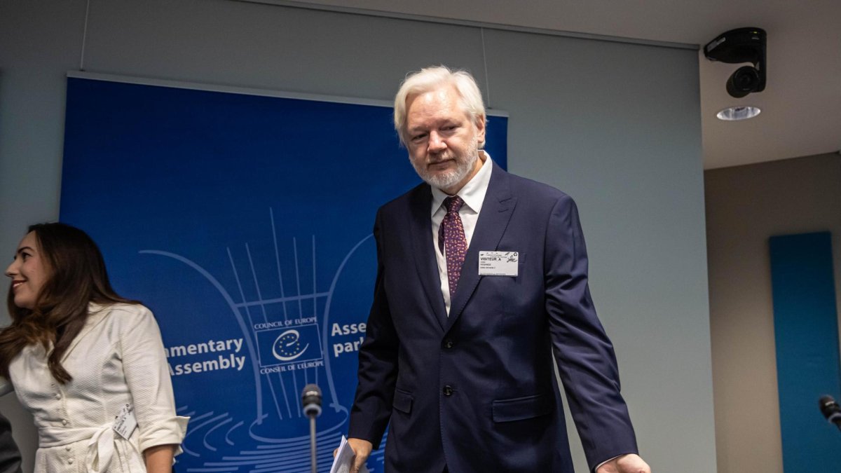 El fundador de WikiLeaks, Julian Assange, en Estrasburgo. EFE/EPA/CHRISTOPHE PETIT TESSON