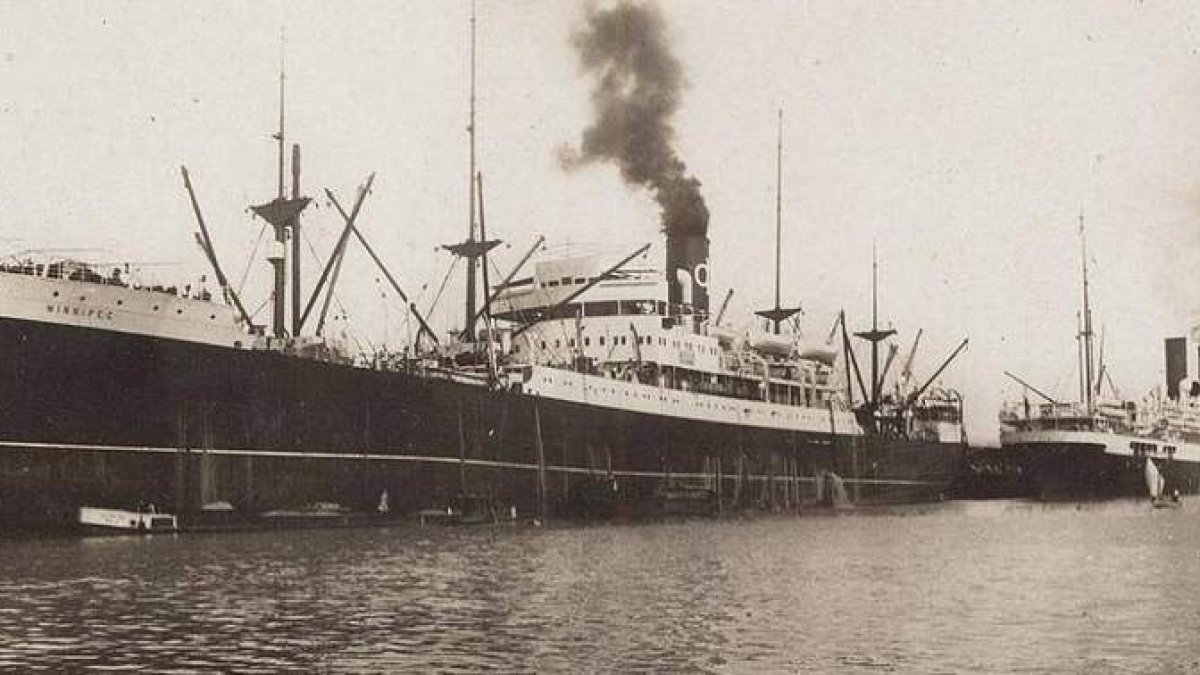 Imagen del carguero Winnipeg en el que viajaron 2.078 españoles rumbo a Chile.  ARCHIVO