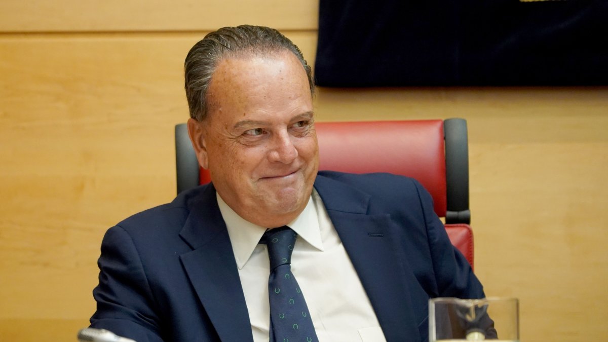 El presidente del Consejo de Cuentas, Marilo Amilivia, en la presentación de su informe anual en las Cortes.