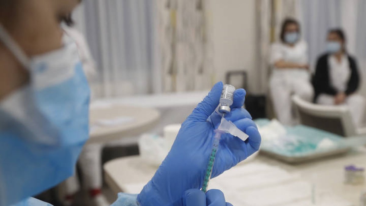 Una enfermera de Atención Primaria de León.