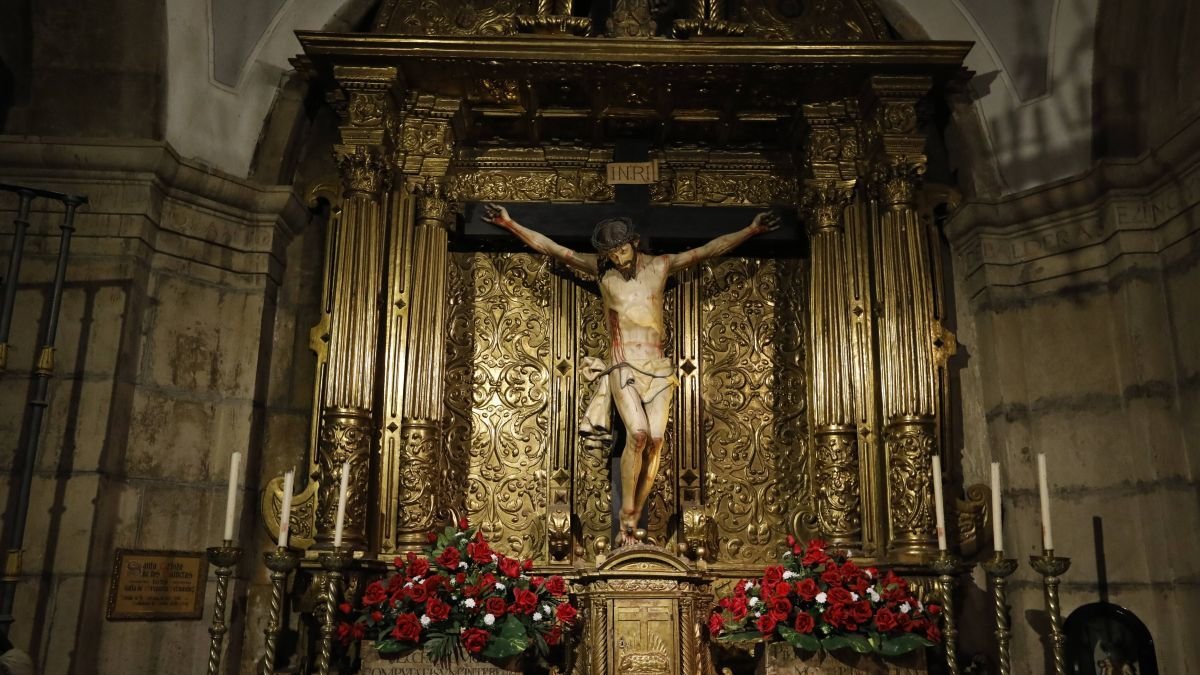 El Cristo de los Balderas, en la iglesia de San Marcelo. MARCIANO PÉREZ