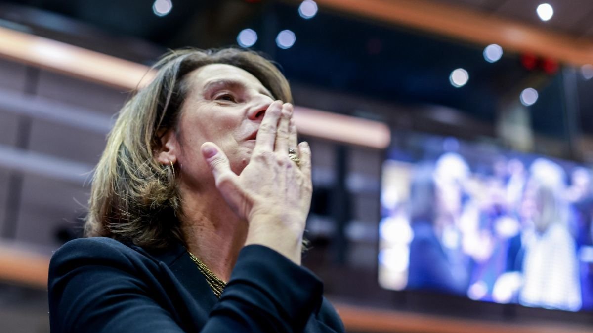 Teresa Ribera tras su examen en el Parlamento Europeo. OLIVIER HOSLET