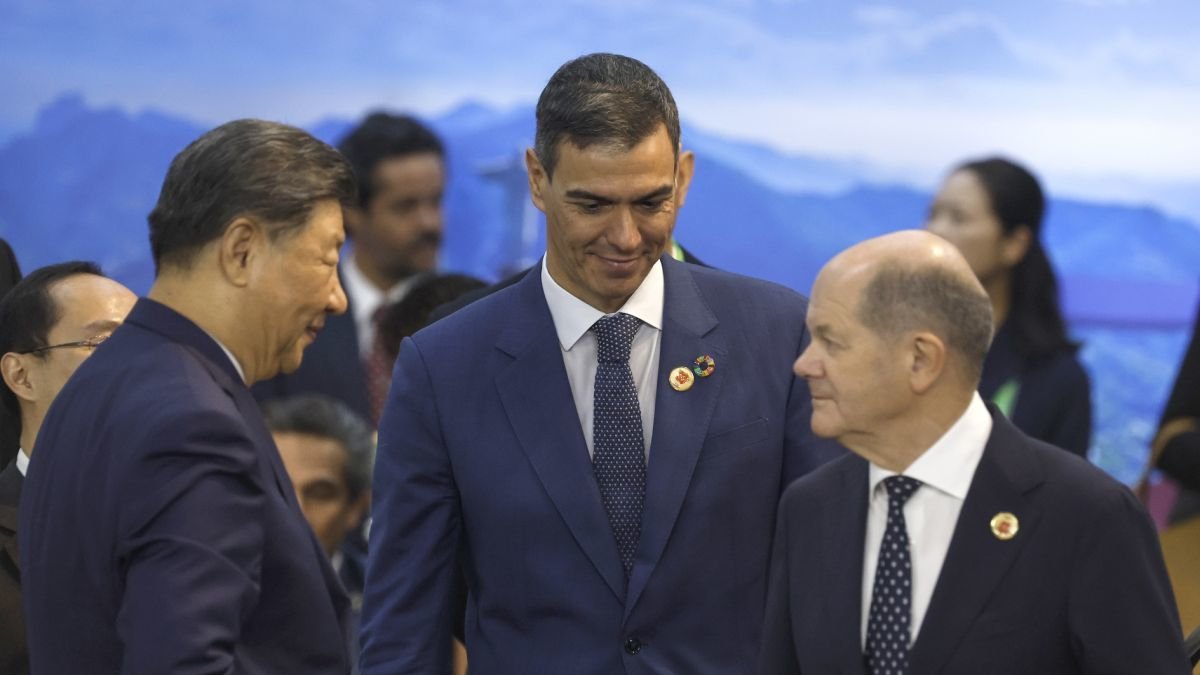 Xi Jinping, Sánchez y Scholz ayer, en el G20. Antonio Lacerda