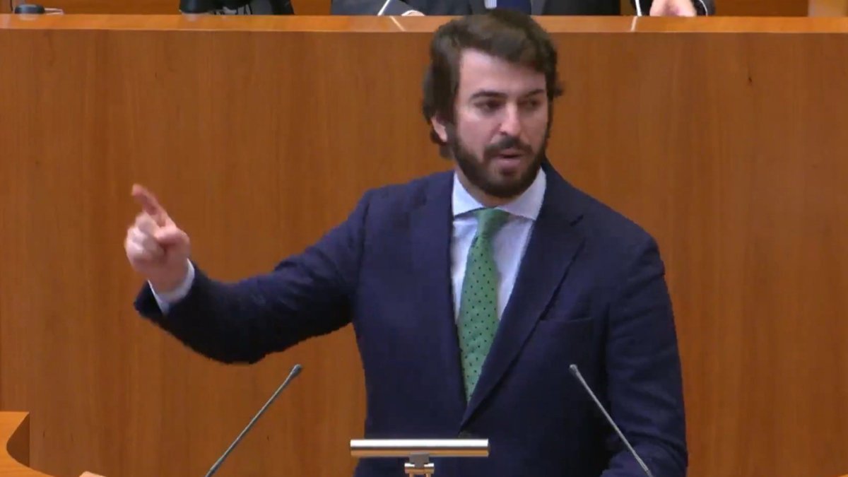 El portavoz del Grupo Parlamentario Vox, Juan García-Gallardo, en las Cortes