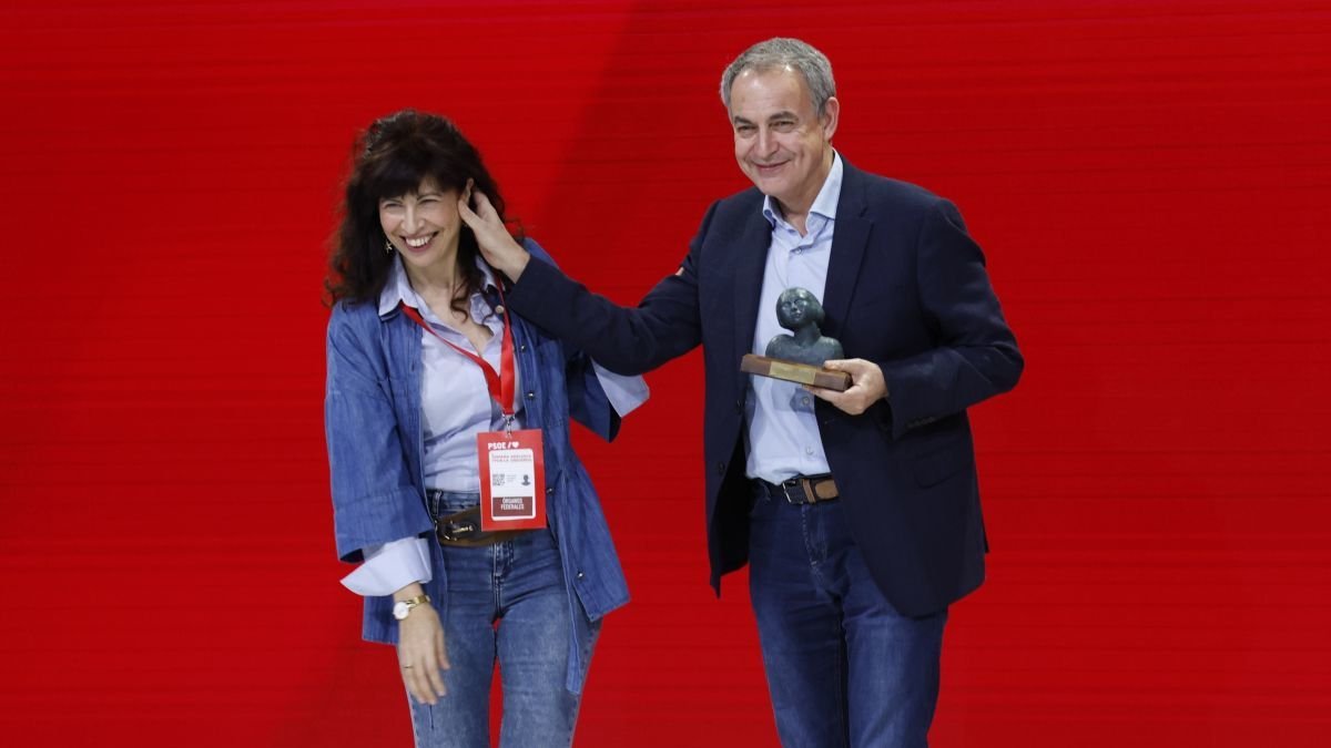 Ana Redondo con José Luis R. Zapatero. efe