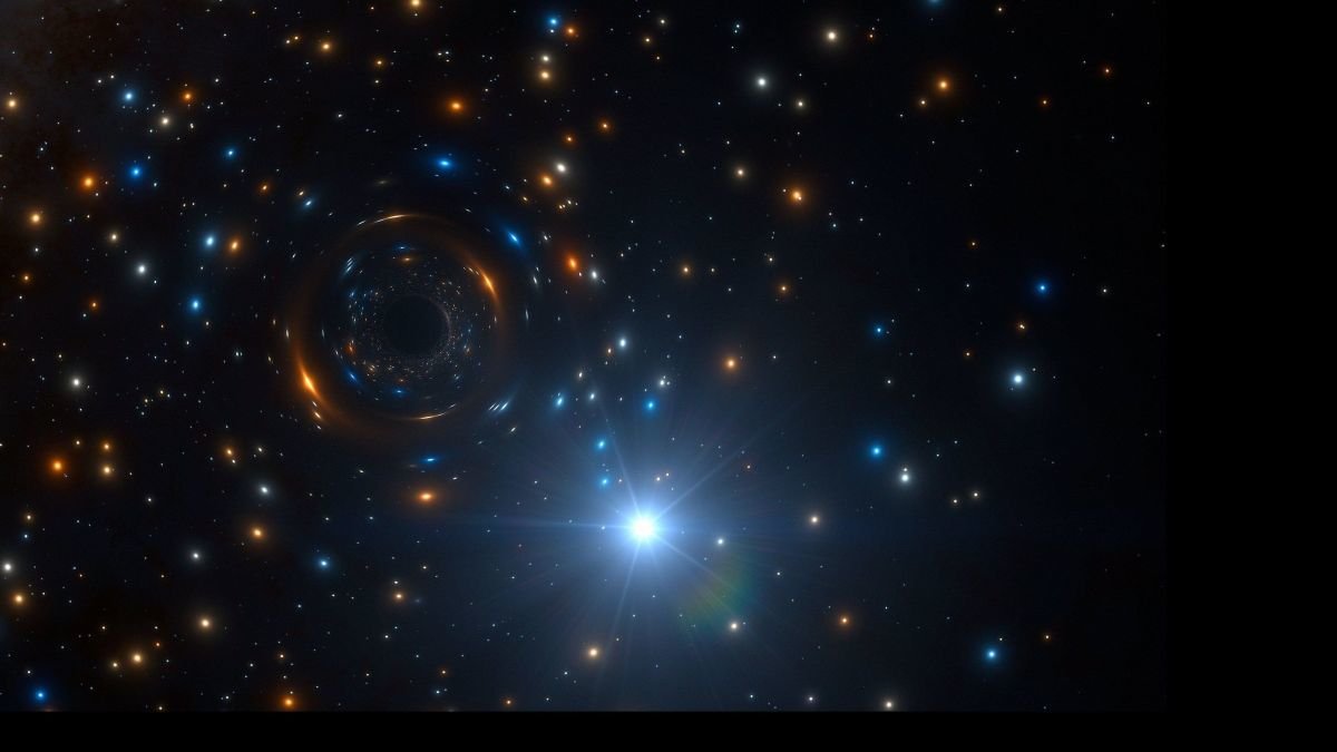Impresión artística de un agujero negro. Observatorio Austral Europeo