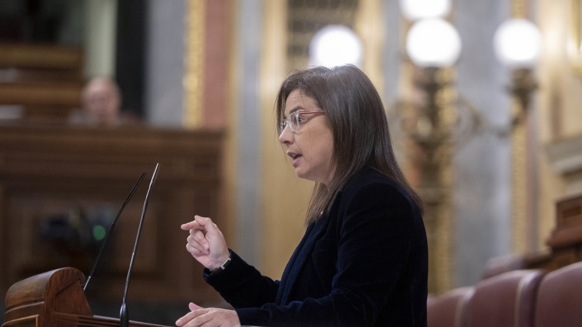 La diputada del PP, Ana Belén Vázquez, interviene durante una sesión plenaria en el Congreso