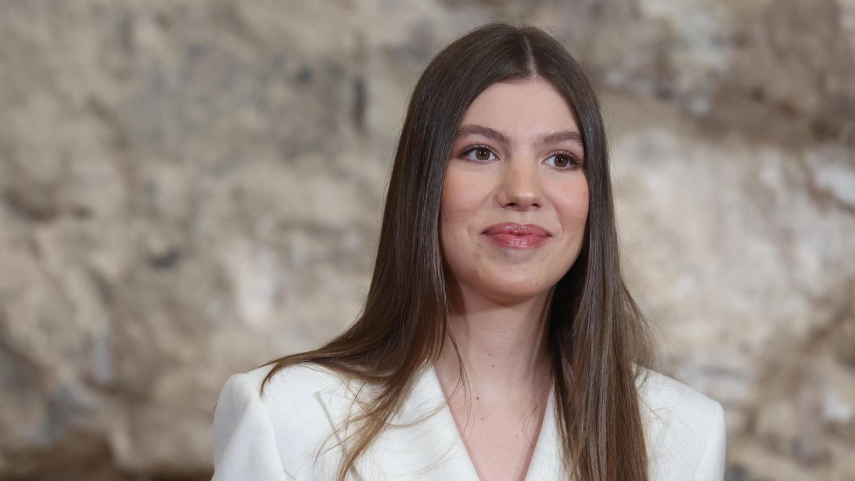 La infanta Sofía, este viernes en su primer acto institucional en solitario. Kiko Huesca