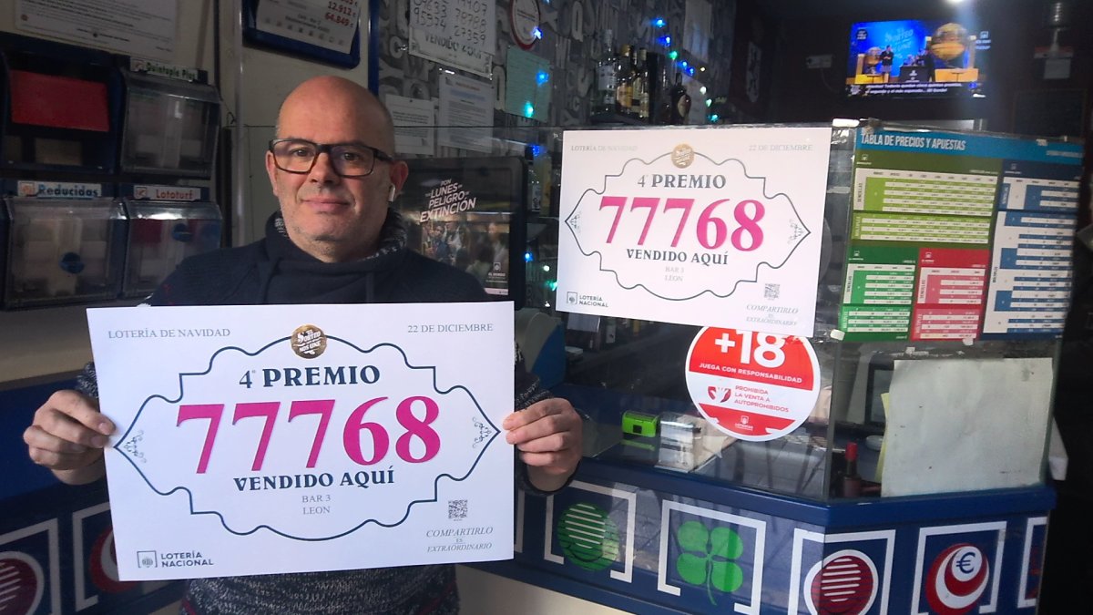 Bar 3 en avenida Mariano Andrés vendió un cuarto premio de la Lotería de Navidad 2024.