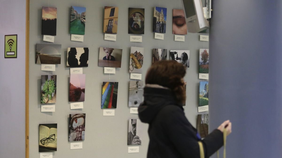 Varias de las fotografías expuestas, ayer. Fernando Otero