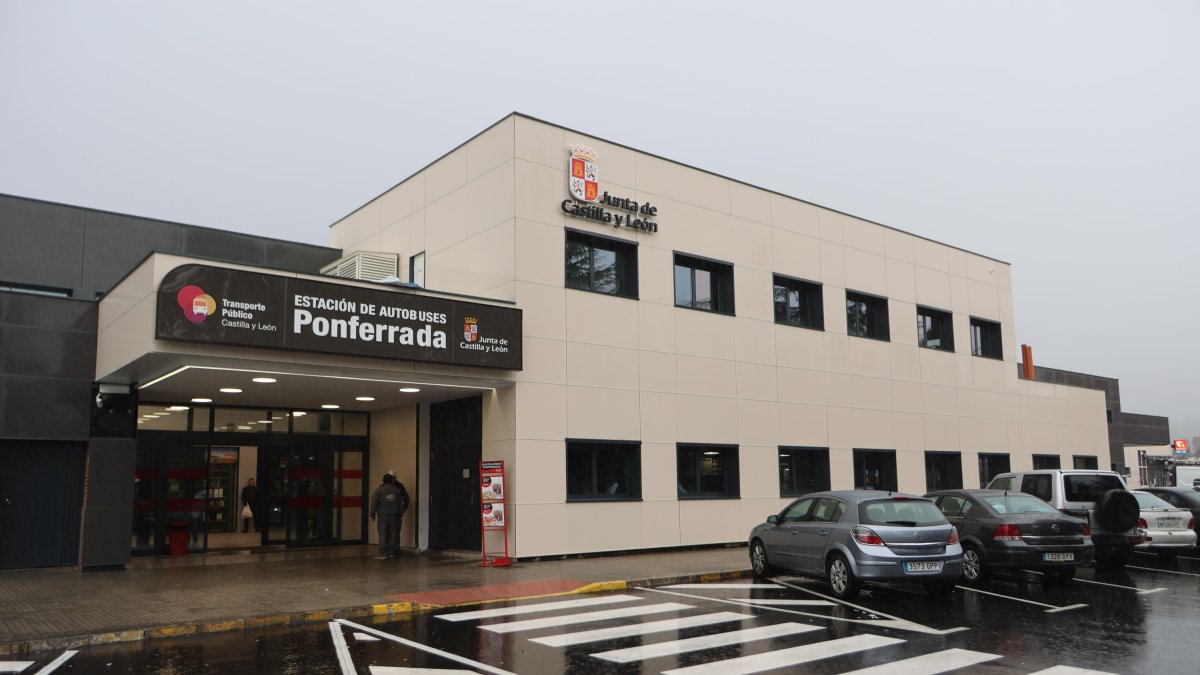Imagen de este miércoles de la estación de autobuses de Ponferrada.