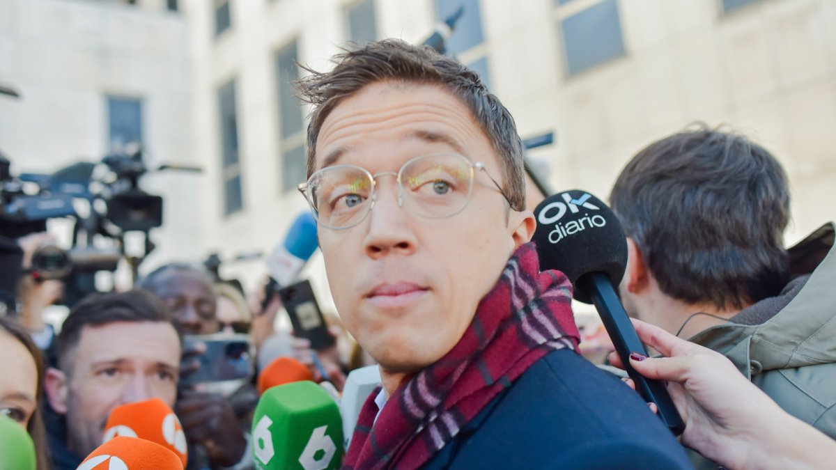 Errejón tras declarar en los Juzgados de la Plaza de Castiilla. 