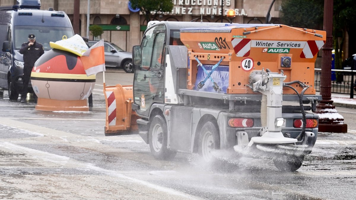 Nieve en la capital leonesa