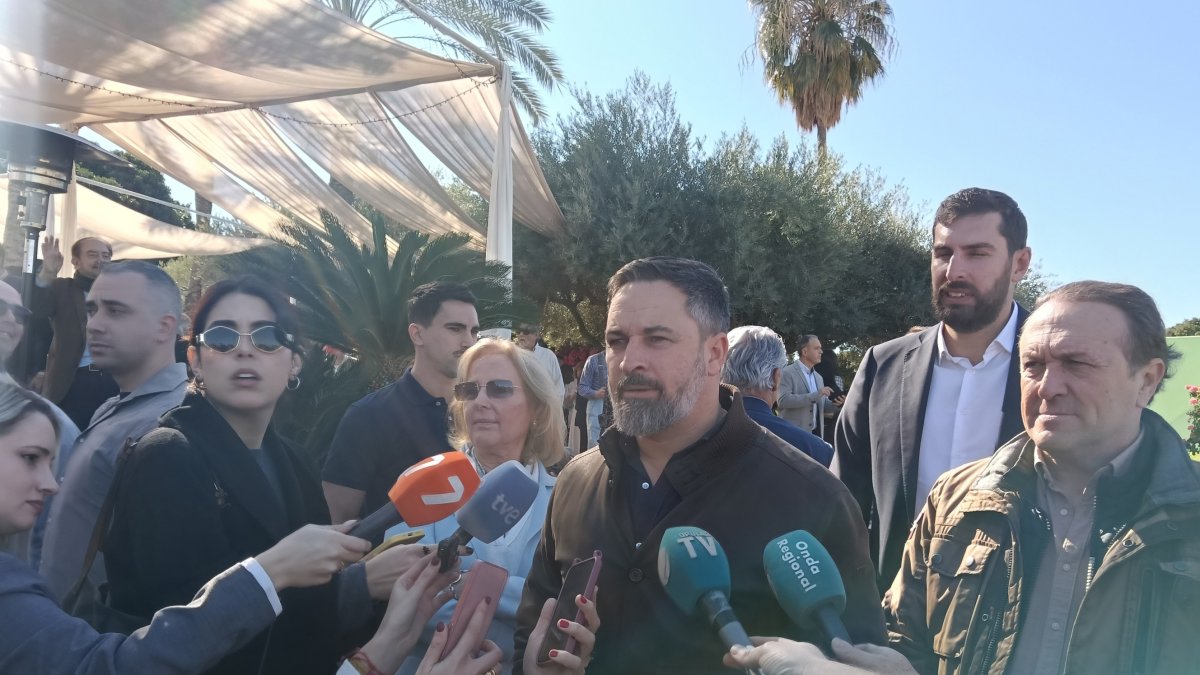 Santiago Abascal ayer, en Murcia.