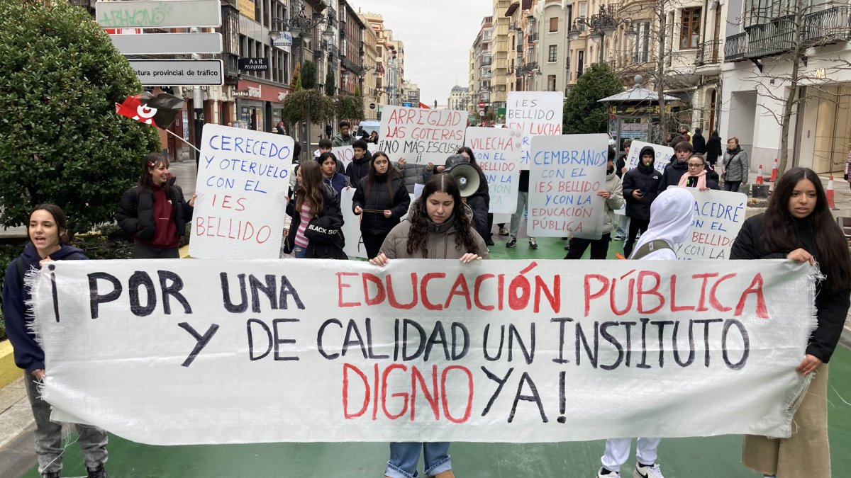 Manifestación por la calidad de la enseñanza pública en León.