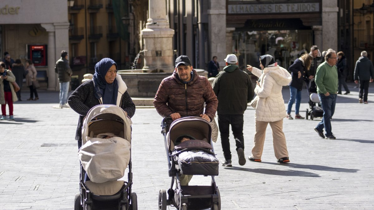 Un hombre y una mujer pasean a los bebés