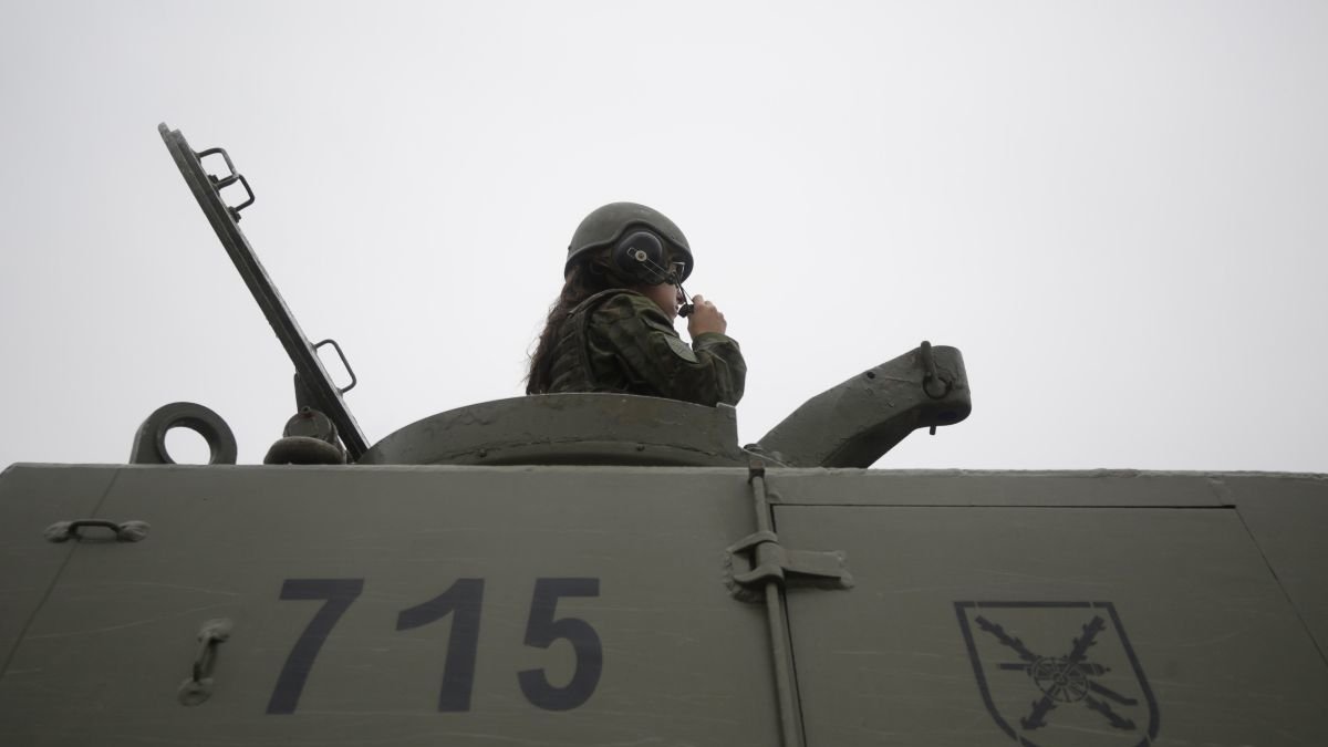 Una de las militares destinadas en el Ejército de Tierra en León.
