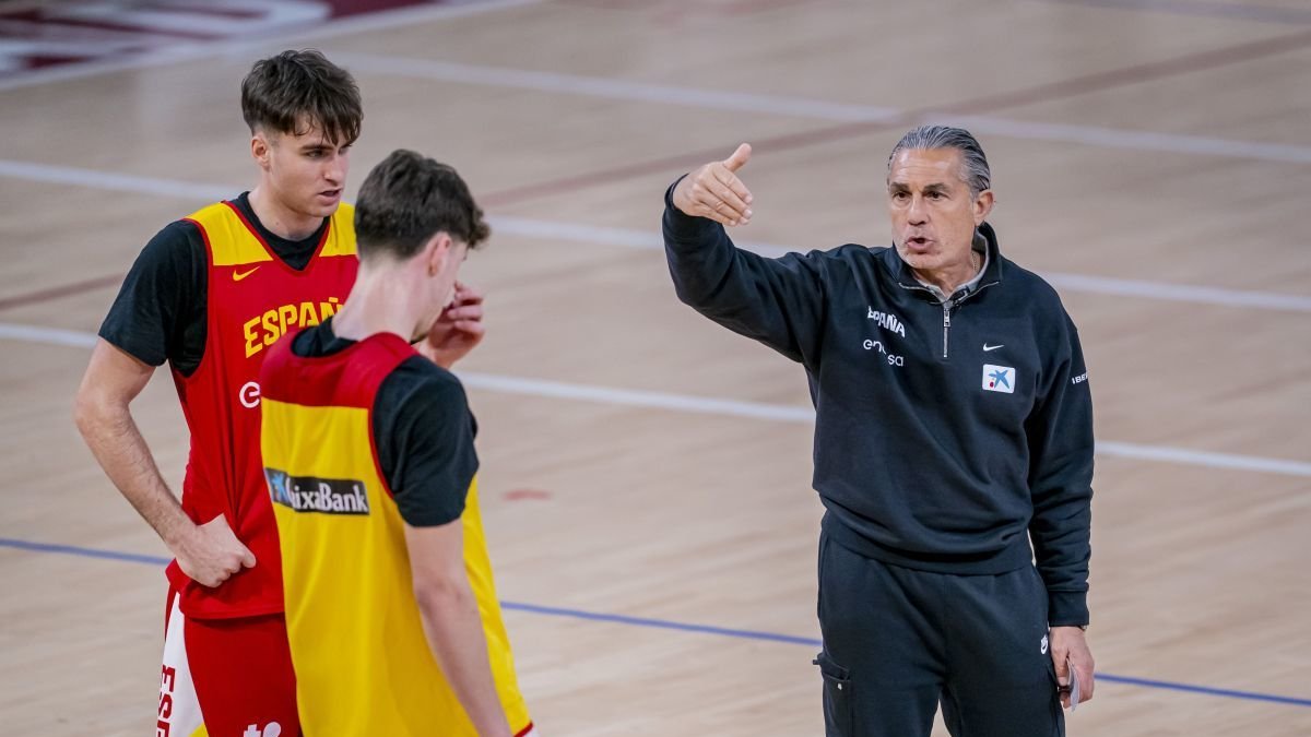Scariolo en el entrenamiento de este miércoles en Guadalajara.