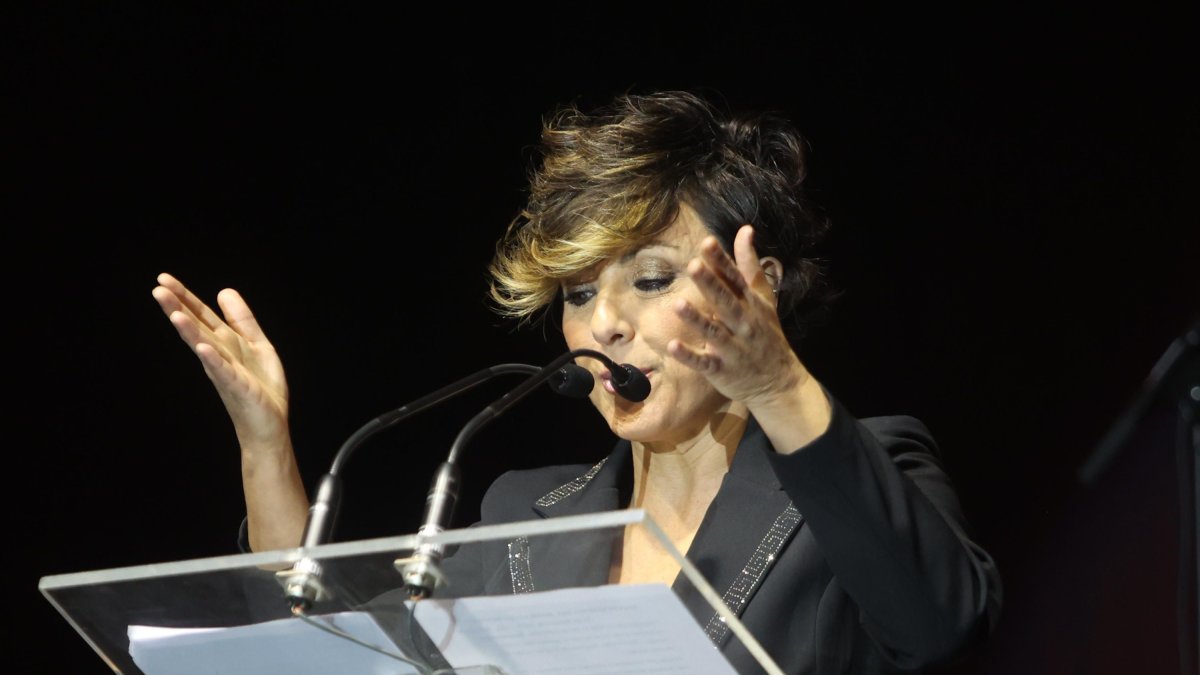 Sonsoles, en su intervención en la gala previa al Festival Nacional del Botillo de Bembibre.