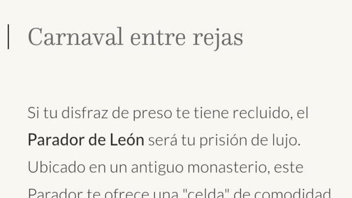 Captura de pantalla de la propuesta de San Marcos para disfrazarse de preso.