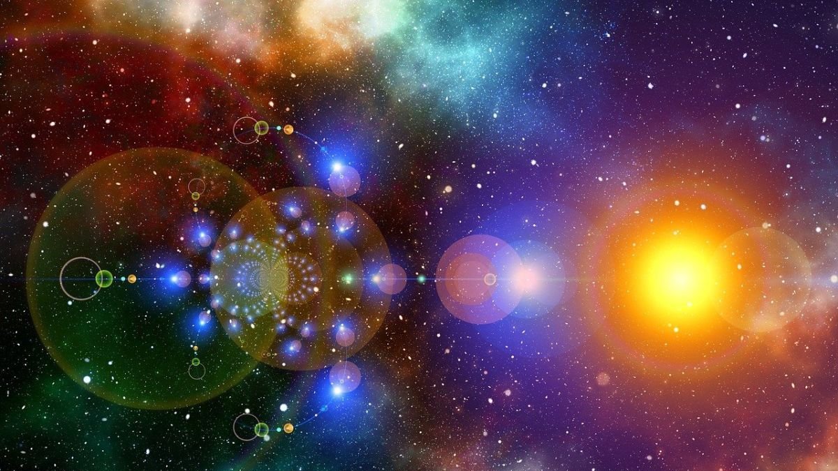 Recreación artística de una alineación de planetas.