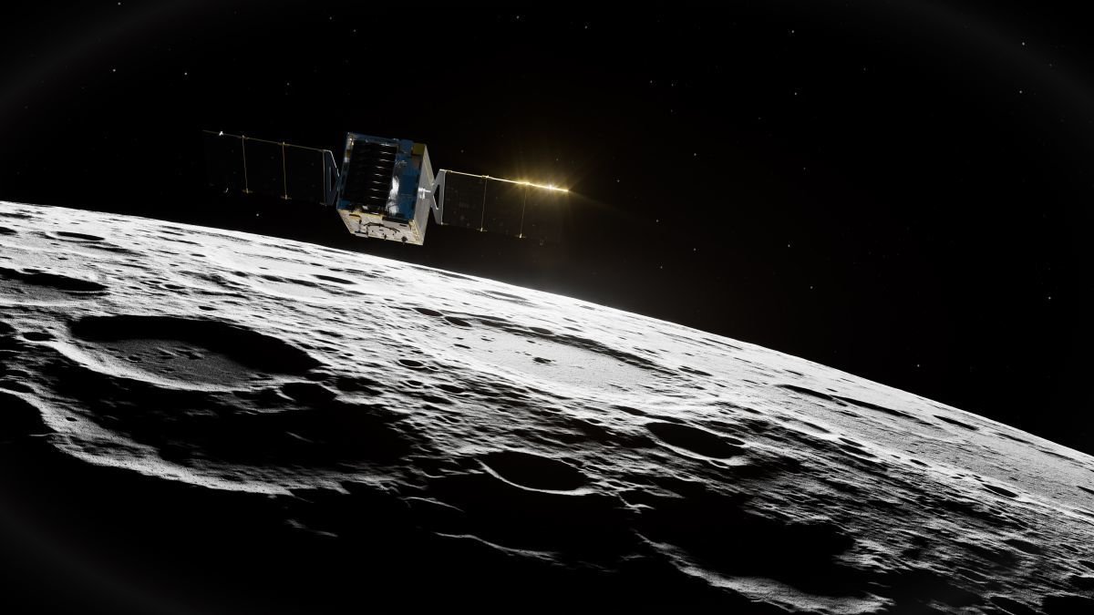 Una ilustración de la sonda espacial Lunar Trailblazer de la Nasa.