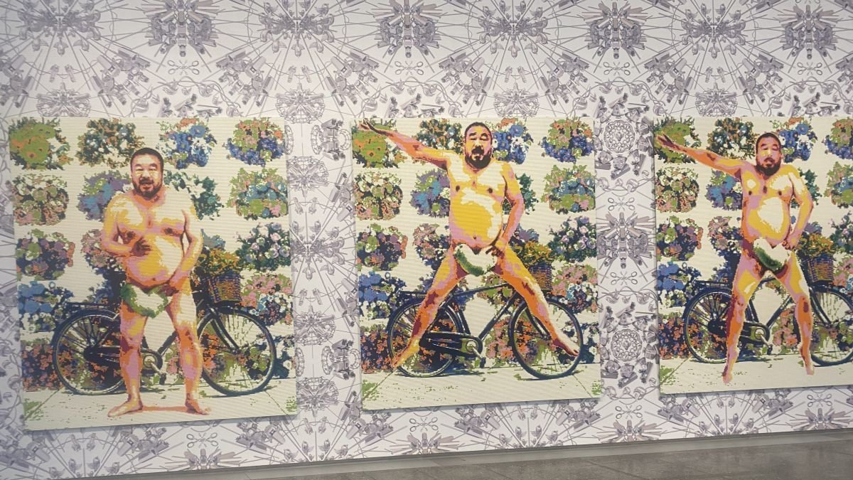 Una de las obras de la exposición 'Don Quixote' enla que Ai Weiwei se autorretrata.