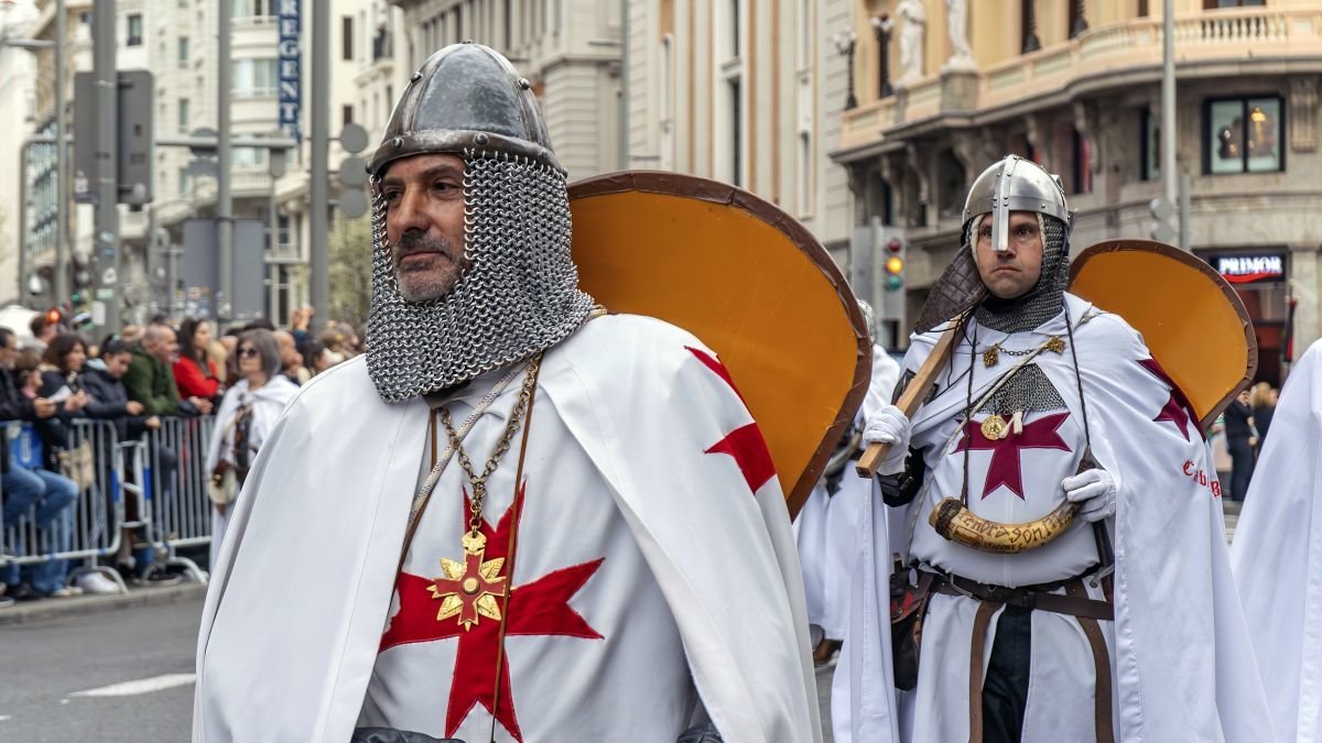 Una imagen de los templarios en el desfile celebrado el pasado año en Madrid.